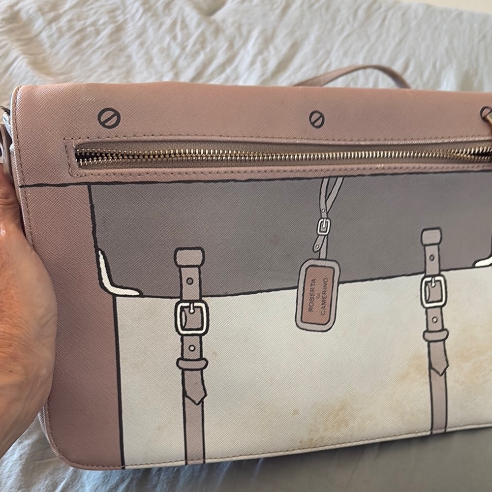 Roberta di Camerino Brown and Cream Tote Bag